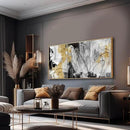 YJYart Abstract Wall Art Office Decor Gold Wall Decor for Living Room Black and White Artwork Line Art Frame Room Decor for Bedroom 24X48 Inch by CozyNest Decor