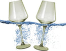 Floating Wine Glasses for Pool - Set of 2-15 OZ (Muted Green)