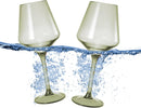 Floating Wine Glasses for Pool - Set of 2-15 OZ (Green) by The Wine Savant