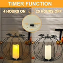 Halloween Metal Pumpkin Candle Holder, 3 Pcs Light up Black Pumpkin Lantern with LED Flickering Yellow Candle Lights Build in Timer for Thanksgiving Halloween Harvest Fall Home Decor by CozyNest Decor