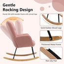 NIOIIKIT Nursery Rocking Chair Teddy Upholstered Glider Rocker Rocking Accent Chair Padded Seat with High Backrest Armchair Comfy Side Chair for Living Room Bedroom Offices (Pink Teddy) by TinyTreasures Baby Boutique