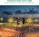 TomCare Solar Torch Lights 99 LED Flickering Flame 43" Decorative Waterproof Solar Powered Pathway Lights for Garden Patio Yard, 4Pack (Bronze) by GreenHaven Gardens