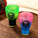 Spades Skull Pattern Glass Shot Glasses, Unique Wine Bottle Shot Glass, 43ml Shot Cups Set of 2 with Gift Box for Alcohol Shots, Vodka, Expresso, Tequila & Dessertsor, Gothic Christmas Gift by CozyNest Decor