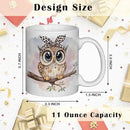 JINYO Coquette Leopard Bow Owl Mug, Cute Owl Coffee Cup, Gifts for Owls Lovers Women, Cute Wild Animal Ceramic Coffee Tea Mug 11 oz by CozyNest Decor