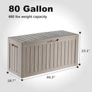 DRATO 80 Gallon Large Deck Box, Outdoor Storage Box for Patio Furniture, Patio Cushions, Gardening Tools, Pool Supplies 480lbs Weight Capacity,Waterproof Resin Storage Boxes by CozyNest Decor
