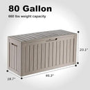 80 Gallon Outdoor Storage Box – Waterproof Deck Box for Garden & Patio,Light Brown by GreenHaven Gardens