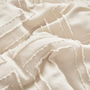 Mini Crib Bedding Set 3 Pieces Baby Boho Quilted Tufted Ruffles Comforter with Fitted Sheet and Ruffled Bed Skirt - Cute Shabby Baby Bedding Fits Mini Crib Only Cream White by TinyTreasures Baby Boutique