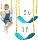 PACEARTH 2 Pack Swings Seats Holds 660lbs with 68.9 inch Anti-Rust Chains Plastic Coated 23.6 inch Tree Hanging Straps and Locking Buckles Playground Swing Set Accessories Replacement (Sky-Blue) by TinyTreasures Baby Boutique