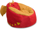Posh Creations Cute Soft and Comfy Bean Bag Chair for Kids, Large, Animal - Red Dragon by TinyTreasures Baby Boutique
