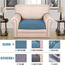H.VERSAILTEX Super Stretch Individual Seat Cushion Covers Sofa Covers Couch Cushion Covers Slipcover Sets Thick Jacquard Textured Twill Fabric (1 Piece Chair Cushion Cover, Dusty Blue) by CozyNest Decor