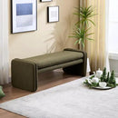 Green Boucle Bench 50" Sherpa End of Bed Bench Modern Upholstered Bench for Bedroom Entryway Living Room Vanity Makeup Room, Teddy Fabric Bench with Seating by CozyNest Decor