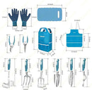 Blue Garden Tool Sets 12-Piece, Aluminum Gardening Hand Tools w/Ergonomic Handle, Garden Supplies Organizer Handbag, Kneeling Pad, Apron and Gloves, Gift for Women, Garden Starter Kit for Women by GreenHaven Gardens