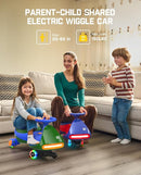 FanttikRide 6V N7 Classic Electric Wiggle Car with Pedal, Rechargeable Battery, Ride on Toys, Swing Car, 2 Speeds, Anti-Rollover, Flashing Light Wheels, Bluetooth, for Ages 3 and Up, 150 Lbs, Green by TinyTreasures Baby Boutique