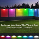 Solar Step Lights Outdoor Waterproof, 4 Pack RGB & 7 RGB Outdoor Solar Lights for Fence with 2 Lighting Modes, Solar Powered Deck Lights for Step Stairs Garden Yard by GreenHaven Gardens