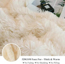 XeGe Luxury Faux Fur Throw, Ivory Soft 50x60 Fluffy Blanket, Ivory Shaggy Plush Decorative Couch Throw, Cute Furry Fuzzy Office Lap Blanket for Bedroom Living Room Beige by CozyNest Decor