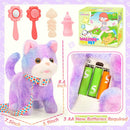 Plush Toys Cat for Kids with Leash, Interactive Electronic Kitty That Walking,Meowing,and Tail Wagging, Pretend Play Realistic Cat Christmas Birthday Gifts for Boys and Girls by TinyTreasures Baby Boutique