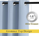 NICETOWN Vintage Blue Blackout Bedroom Curtains 96 inches Long, Grommet Thermal Insulated Room Darkening Window Treatments Sound Reducing for Living Room, W46 x L96, 2 Panels by TinyTreasures Baby Boutique