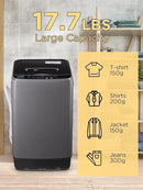 17.7 lbs Full-Automatic Washing Machine with LED Display, Portable Compact Laundry Washer with Drain Pump, 10 Wash Programs 8 Water Levels, Grey by CozyNest Decor