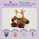 warmies Junior Microwavable & Weighted Stuffed Animals, Cow - Heated Stuffed Animal Plushie for Warmth & Comfort - Cute Soft Plush Toys for Adults & Children (Boys, Girls, Babies & Toddlers) by TinyTreasures Baby Boutique