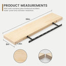 Fun Memories 36 Inch Floating Shelves for Wall, Deep Rustic Solid Pine Wood Wall Shelves for Storage - Farmhouse Wall Mounted with Heavy-Duty Metal Bracket, 36" W x 8" D, Set of 2,Unfinished by CozyNest Decor