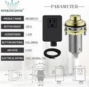SinkTop Air Switch Kit with Brass Gold Long Button (Full Brass) for Garbage Disposal,without cabel by CozyNest Decor