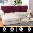 PrinceDeco Velvet Cushion Covers for Sectional Couch, 3 Back Cushion, Burgundy by CozyNest Decor