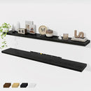 Fun Memories 72 Inch Floating Shelves for Wall 2 Pack Shelves for Bedroom|Kitchen|Bathroom 72 x 9.3 Inch Wood Floating Shelf with Invisible Brackets for Books|Storage|Decor, Black by CozyNest Decor