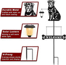 BAYN Solar Rottweiler Silhouette Dog Breed Welcome Sign with a Lantern Outdoor Decorative Garden Stakes for Yard, Lawn, Patio, Pathway by GreenHaven Gardens