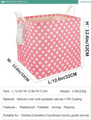 FANKANG Square Nursery Hamper Storage Bins Canvas Laundry Basket Foldable with Waterproof PE Coating Storage Baskets Gift Baskets for Children, Office, Bedroom, Clothes（Square-Pink Heart ） by TinyTreasures Baby Boutique