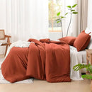 Litanika Burnt Orange California King Comforter Set - 3 Pieces Terracotta Cal King Lightweight Soft Solid Bed Comforter, Oversized Fluffy Quilt Blanket Bedding Set (104x96In, 2 Pillowcases) by CozyNest Decor