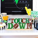 COCHIE Metal Football Touchdown Sign, Green Super Football Bowl Game Tailgate Party Decorations for Home, Office, Shelf, Mantel, Indoor, Touch Down Table Toppers Decor (Superbowl) by CozyNest Decor
