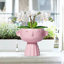 Face Pots for Plants - 7 Inch Ceramic Face Planters Pots Head for Indoor Outdoor, Small Funny Succulent Planters with Drainage Hole, House Room Apartment Decor, Gifts for Women, Bright Pink by GreenHaven Gardens