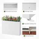 Stoog 38" Large Planters for Outdoor Plants, All-Weather Rectangular Metal Planter Box with Removable Insert Shelf, and Modern Design – Ideal for Plants, Flowers, Vegetables, Garden, White by CozyNest Decor