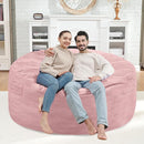 4FT Bean Bag Chair, Large Bean Bag Chairs with Memory Foam Filled, Fluffy Beanbag Sofa with Dutch Velvet Cover, Round BeanBag Chairs for Living Room, Playroom - Light Pink by TinyTreasures Baby Boutique