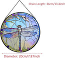 Hanging Stained Glass for Windows,20cm/7.87inch Dragonfly Hand-Painted Sun Catcher Garden Hangings Christmas Mother's Day, Valentine's Day Ornaments Festival Gift (C Style) by GreenHaven Gardens