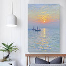 Coastal sailboat scenery poster art decor ocean nautical room decor beautiful sailboat seascape decor suitable for beach villa by CozyNest Decor