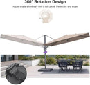 PURPLE LEAF 10' X 6.5' Left-right Tilting Outdoor Patio Umbrella Swivel Offset Cantilever Heavy Duty Rectangle Aluminum Umbrella with UV Resistant for Deck Pool Patio Backyard, Sand Dune by GreenHaven Gardens