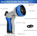 RESTMO Garden Hose Nozzle, Heavy Duty Metal Water Hose Nozzle with 7 Adjustable Spray Patterns, High Pressure Hand Sprayer with Flow Control, Best for Watering Plant & Lawn, Washing Car & Pet, Blue by GreenHaven Gardens