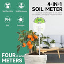 4-in-1 Plant Soil Tester with pH, Moisture, Fertility & Light Meter, Rotatable Dial Soil Test Kit, No Battery Required for Garden, Lawn, Farm, Indoor & Outdoor Plants, White by GreenHaven Gardens