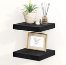 Fun Memories Black Floating Shelves 8 Inch Long, 8" Deep Wall Shelves, Small Deep Floating Shelf Square Wall Shelf, Rustic Display Shelves for Living Room, Bathroom, Kitchen, Set of 2 by CozyNest Decor