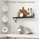 Fun Memories 27.5" W x10 D Floating Shelves, Black Wall Shelf with Brackets, 10 Inch Deep Floating Shelf Set of 2, Large Storage Kitchen Living Room Bathroom Shelves, Wood Wall Mounted Shelf by CozyNest Decor