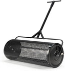 Compost and Peat Moss Spreader with Updated 2 in 1 ATV & T Shaped Handle, 16”WX48”L, Lawn and Garden Peat Moss Roller w/Laser Cutting Wire Mesh Baskets for Spreading Manure, Topsoil by GreenHaven Gardens