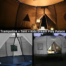 Gardenature 10FT/12FT/14FT Trampoline Tent(Tent Only), Fit Round Trampolines, Shade Cover with LED Light, Outdoor Trampolien Accessories, Anti-Tear, Beige by TinyTreasures Baby Boutique