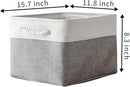 TcaFmac Storage Basket for Organizing - Large 4 Pack 15.8x11.8x8.2 inch Fabric Storage Bins for Shelves, Foldable Storage Cubes for Closet Cloth Toy Gift Kids(White&Grey) by TinyTreasures Baby Boutique