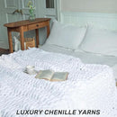 Chunky Knit Blanket - Luxury Soft Cozy 60 * 80 Throw Blanket,100% Woven Blanket Rope Knot Throw Blanket for Couch, Sofa, Home Decor, Gift - Machine Washable（White） by CozyNest Decor