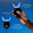 MOON LED Teeth Whitening Kit - Gentle Teeth Whitener Device, 56 White Strips, USB Charger & Travel Case - Blue Light Whitening Tray Removes Stains & Whitens Up to 12 Shades in 2 Weeks (4 Piece Kit) by CozyNest Decor