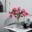Deep Pink Artificial Tulips, 2 Bundles 14Pcs, Fake Tulips Artificial Flowers, 2 x 2.4 Inch Large Flower Head Big Tulip, Easter Valentine's Day Mother's Day Home Decoration Flowers by CozyNest Decor