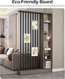 Wall Room Divider, Storage Cabinet Storage Display with Shelves, Modern Freestanding Wood Room Divider Screen, Wall Privacy Screens for Home Decorative (Grey Oak+Black,55" L x 9.5" W x 79.5" H) by CozyNest Decor