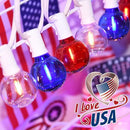 G40 LED Red White and Blue Lights, 27.8 FT 4th of July Lights Plug in with 25+3 Bulbs, Patriotic Decorations Outdoor String Light for Memorial Day Independence Day Patio Garden Backyard Bistro Decor by GreenHaven Gardens