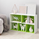 Furinno Luder Bookcase / Book / Storage , 5-Cube, White/Green by TinyTreasures Baby Boutique